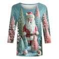 thumbnail image 5 of New Years 2025 Christmas Blouses for Women Long Sleeve Plus Colar,XL Christmas Tops for Women - Size Inclusive,Christmas Blouses for Women Plus Size - Light Blue XL, 5 of 5