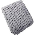 thumbnail image 6 of Chunky Knit Blanket Throw 48"*71", Hand Knitted Warm Chenille Throw Blanket, Home Decor Soft Thick Yarn Cable Knit Blanket,Soft Breathable Fleece Banket Christmas for Couch Bed Sofa Best Gift (Gray), 6 of 13