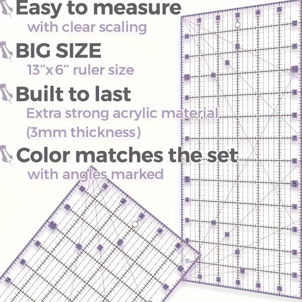 Rotary Cutter Set pink - Quilting Kit incl. 45mm Fabric Cutter, 5 Replacement Blades, A3 Cutting Mat, Acrylic Ruler and Craft Clips - Ideal for Crafting, Sewing, Patchworking, Crochet & Knitting x