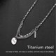 thumbnail image 5 of Layered Silver Necklace, Prevent Allergies Titanium Steel Pendant Necklace Simple Exquisite  For Parties ANGGREK Silver Pendant Necklace, 5 of 7