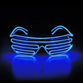thumbnail image 1 of Light Up Flashing Shutter Neon Rave Glasses El Wire LED Sunglasses Voice Activated Glow DJ Costumes for 80s, EDM, Party, 1 of 5