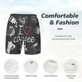 thumbnail image 5 of Lsque Mens Swim Trunks I Love Coffee Pattern - Bathing Suit Compression Liner - Beach Swim Shorts Swimwear - (S-3XL) - Stretch Quick Dry -X-Large, 5 of 9