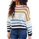 thumbnail image 1 of Suéter de cuello redondo para mujer, estilo europeo y moderno, con rayas y bloques de color, prenda de punto popular para otoño/invierno 2024, top acrílico para mujer., 1 of 3