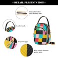 thumbnail image 4 of FORMRS Crossbody Bag for Women Quilted Travel Shoulder Cell Phone Purse with Chain Strap Handbag, Blue Checkered Pattern, 4 of 7