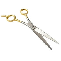 KUTZ 5.5" 14 cm Ice-Tempered Stainless Steel Barber Scissors  Golden Finger Holes & Lever  Extra Sharp 2.25" 5.7 cm Blades  Precision Grooming