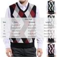thumbnail image 3 of Riecok Mens Argyle Sweater Vest Sleeveless V Neck Pullover Sweaters Lightweight Solid Winter Tops with Pockets Red 2XL, 3 of 6