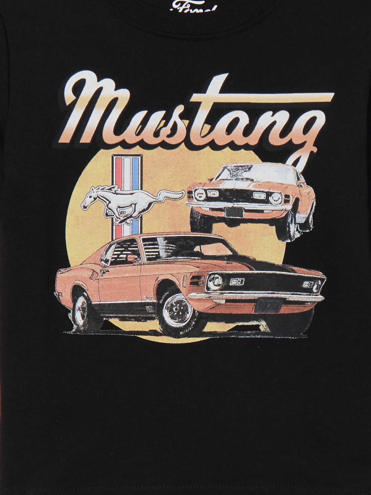 Ford Mustang Toddler Boys Crewneck Tee with Long Sleeves, Sizes 12M-5T