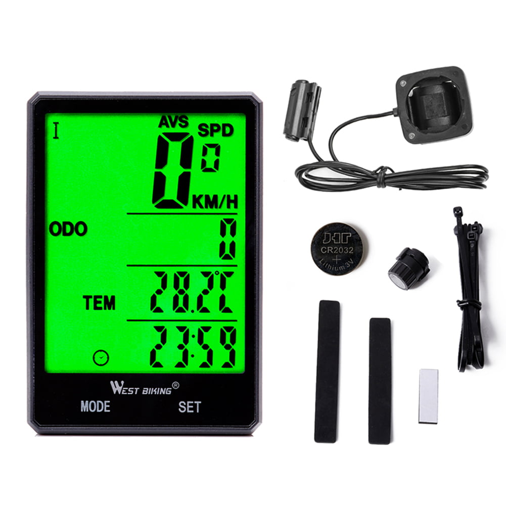 WEST BIKING Wireless/Wired Bicycle Computer MTB Road Bike Stopwatch Odometer 