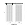 thumbnail image 5 of Sturdy Double Barn Door with Hardware | Planum 0010 Chocolate Ash | 13FT Rail Hangers Heavy Set | Modern Solid Panel Interior Doors-84" x 84" (2* 42x84)-Black Rail, 5 of 5
