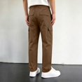 thumbnail image 4 of WERYOUNG Boys Girls Cargo Pants Elastic Drawstring Waist Straight Leg Trousers Kids Loose Fit Back To School Pants 15-16 Years, 4 of 6