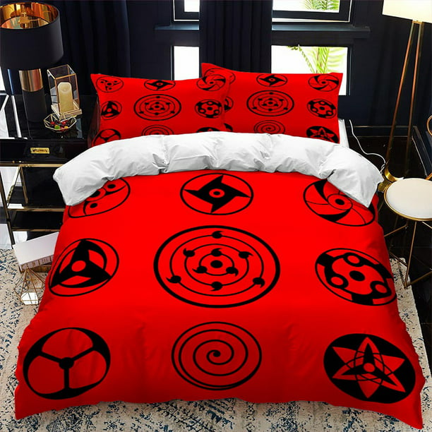 Anime 3pcs Naruto Duvet Cover Bedding Set Ultra Soft Naruto Comforter Cover  Breathable 3D Print Animation Cosplay Quilt Cover Cartoon Bed Cover  Pillowcases for Anime Fans (No Comforter) 