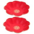 thumbnail image 5 of Raindrops  2 Pcs Red Candy Holder Chinese Wedding Tray Small Fruit Bowl, 5 of 8
