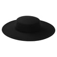 thumbnail image 3 of Women Hats Solid Color Wide Brim Flat Top Formal Top Hat, 3 of 6