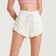thumbnail image 1 of Pantalones cortos deportivos de yoga para correr, fitness, yoga, pantalones cortos de dos piezas con pliegues laterales y cuerdas para combinar, 1 of 5