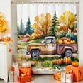 thumbnail image 4 of Shower Curtains for Bathroom-60"x72",Retro Truck Thanksgiving Pumpkin Waterproof Bath Curtain Grommet Shower Curtain Set with Hooks, 4 of 6