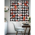 thumbnail image 4 of Christmas Cardinal Sheer Curtains 72 Inch Length 2 Panels Set, Winter Xmas Bird Branch Black White Plaid Voile Window Treatment Curtains Sheers Drapes for Bedroom/Living Room/Kitchen 52"x72"x2, 4 of 7