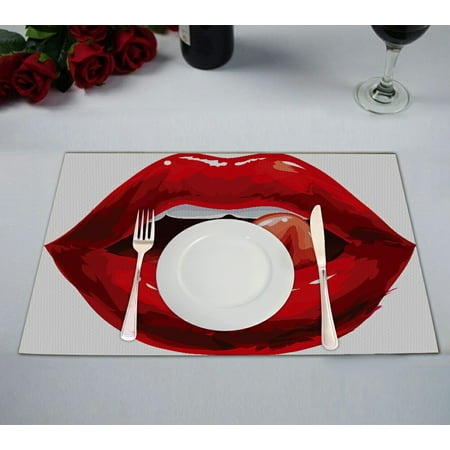 

ECZJNT Licking Lips 12x18 inch Set of 2