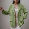 thumbnail image 2 of Vedolay Jackets for Women Womens Casual Blazer Long Sleeve Double Work Office Blazer Jackets,Green S, 2 of 4