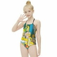 thumbnail image 6 of Simpsons Girl's One-Piece Swimsuit Bathing Suit Soft Stretchy Children's Swimwear Swim Attire for Vacation 12-14Y(170cm), 6 of 8