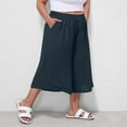 thumbnail image 3 of Diufon Women's Plus Size Capri Pants High Waisted Wide Leg Culottes Trousers with Pockets for Summer Casual Wear, 3 of 8