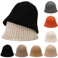 thumbnail image 3 of Solid Color Women Winter Warm Knitted Basin Cap Japanese Bucket Fisherman Hat, 3 of 8