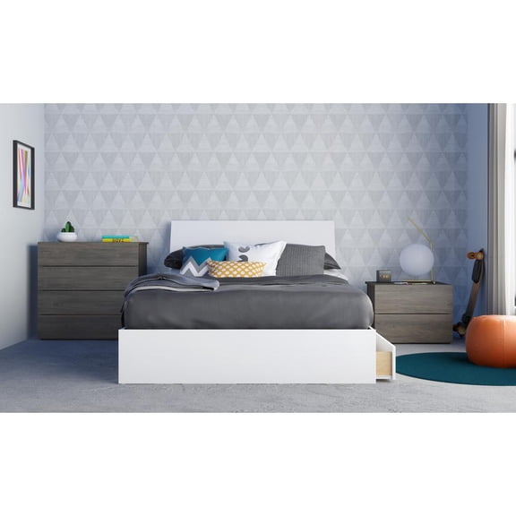 Nexera 4-Piece Bedroom Set With Bed Frame, Headboard, Nightstand & Dresser, Full