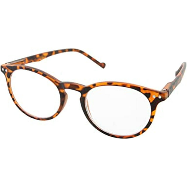 grinderPUNCH Lunettes de Lecture Rondes Ovales Légères pour Hommes et Femmes +4,00, Écaille