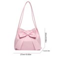 thumbnail image 2 of HUISZJ Bow Shoulder Bag, PU Tote Handbag, Underarm Bag Sling Bag for Work Travel Outdoor (Pink), 2 of 7