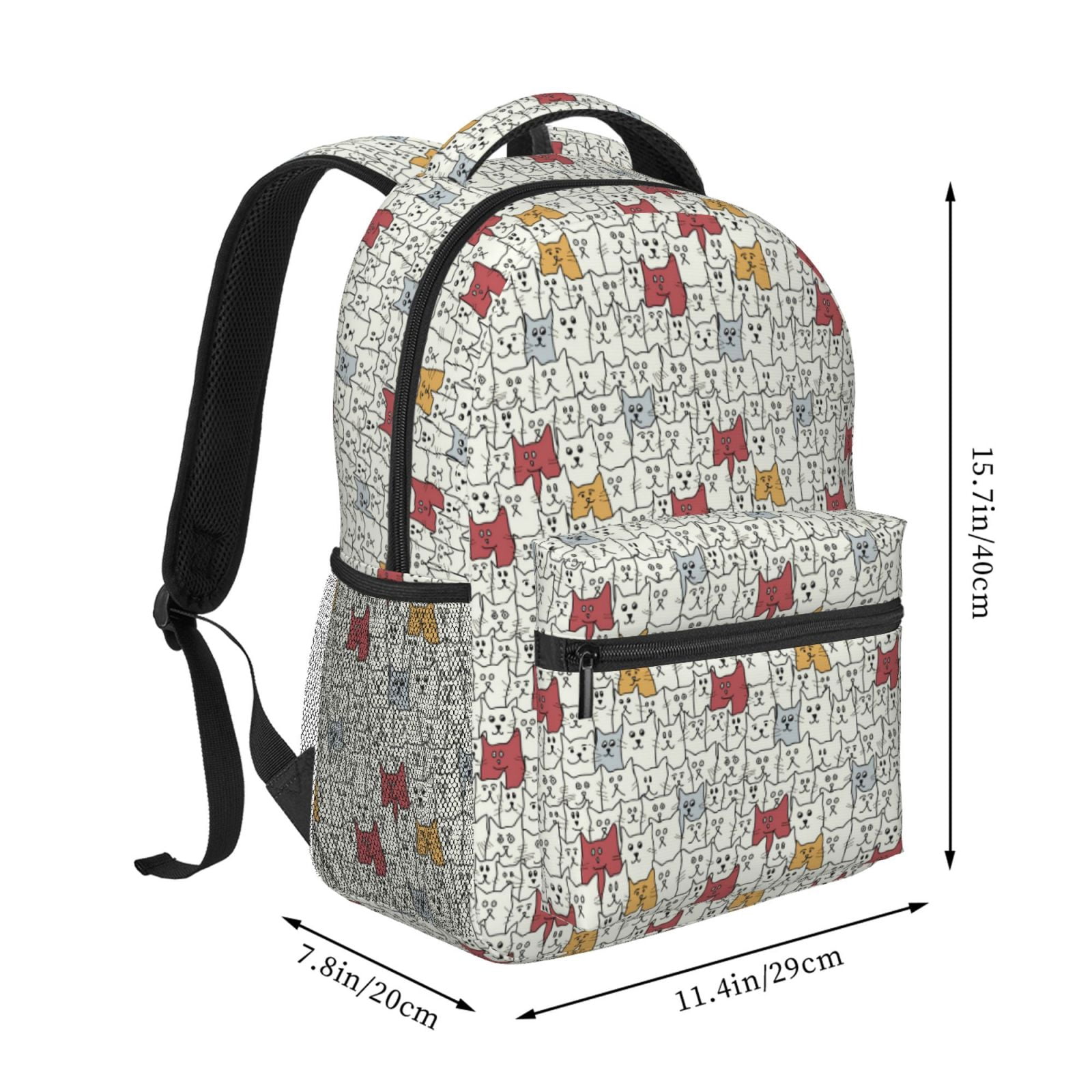 Xecao Funny Cat White Backpack, a stylish and functional choice for both men and women, is the perfect basic bookbag for college, work, or travel