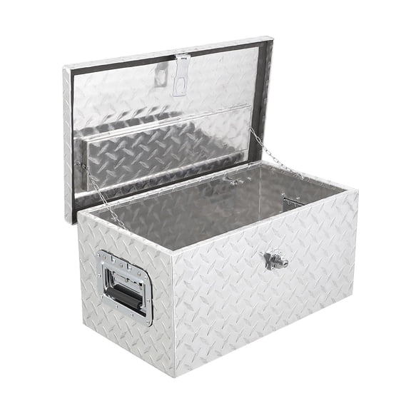 Kojooin Aluminum Tool Box, 20 Inch Diamond Plate Storage Box with Lock, Gas Strut Lid and Weatherproof Seal