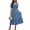 Blue, variant on WRFWUL Womens Vintage Floral Midi Dress Puff Sleeve Square Neck Smocked Waist Tiered Ruffle Hem Flowy A Line Dress