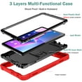 thumbnail image 3 of SaniMore for Lenovo Tab M10 (3rd Gen) 10.1" TB-328F 2022 Case, 3 Layers Multi-Functional [Built-in Kickstand] Heavy Duty Shockproof Rugged Protective Case for Lenovo Tab M10 (3rd Gen), Red, 3 of 8
