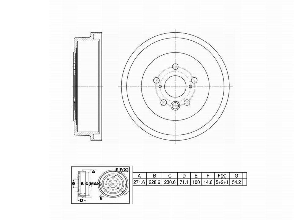 Winstop Brake Drum, Rear WS237037, Toyota Camry 1991-1987