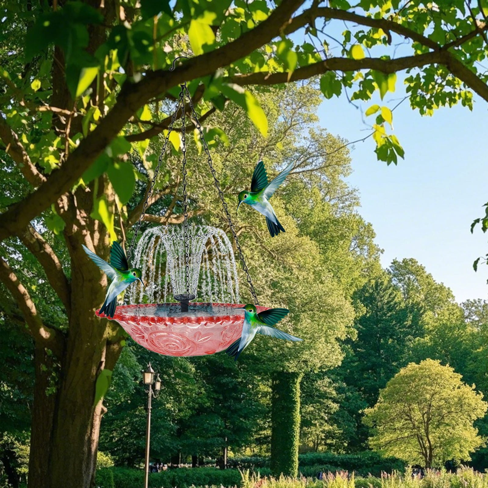 DGQPLPD Hummingbird Feeder and Bird Bath for Outdoors 2-in-1 for Small Birds - Hummingbird Bath Fountain
