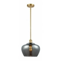 516-1S-SG-G93-L-Innovations Lighting-Fenton - 1 Light Mini Pendant In Industrial Style-11 Inches Tall and 11 Inches Wide-Satin Gold Finish-Light Smoke