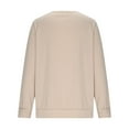 thumbnail image 5 of Womens Dressy Casual Tops with Buttons Solid Color V Neck Long Sleeve Lightweight Sweatshirt Pullover Tshirts (S, Beige), 5 of 6