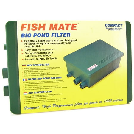 Fish Mate Compact Bio Pond Filter Bio Pond Filter 1000 - (Max Pond 1,000 Gallons - 500 GPH (Best Fish Pond Design)