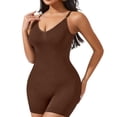 thumbnail image 2 of Bbyeadc Bodysuits for Women Waist Trainer Deep V Neck Bodysuit Low Back Slim Fit Body Shaper Fashion Breathable Shapewear,Coffee(M), 2 of 5