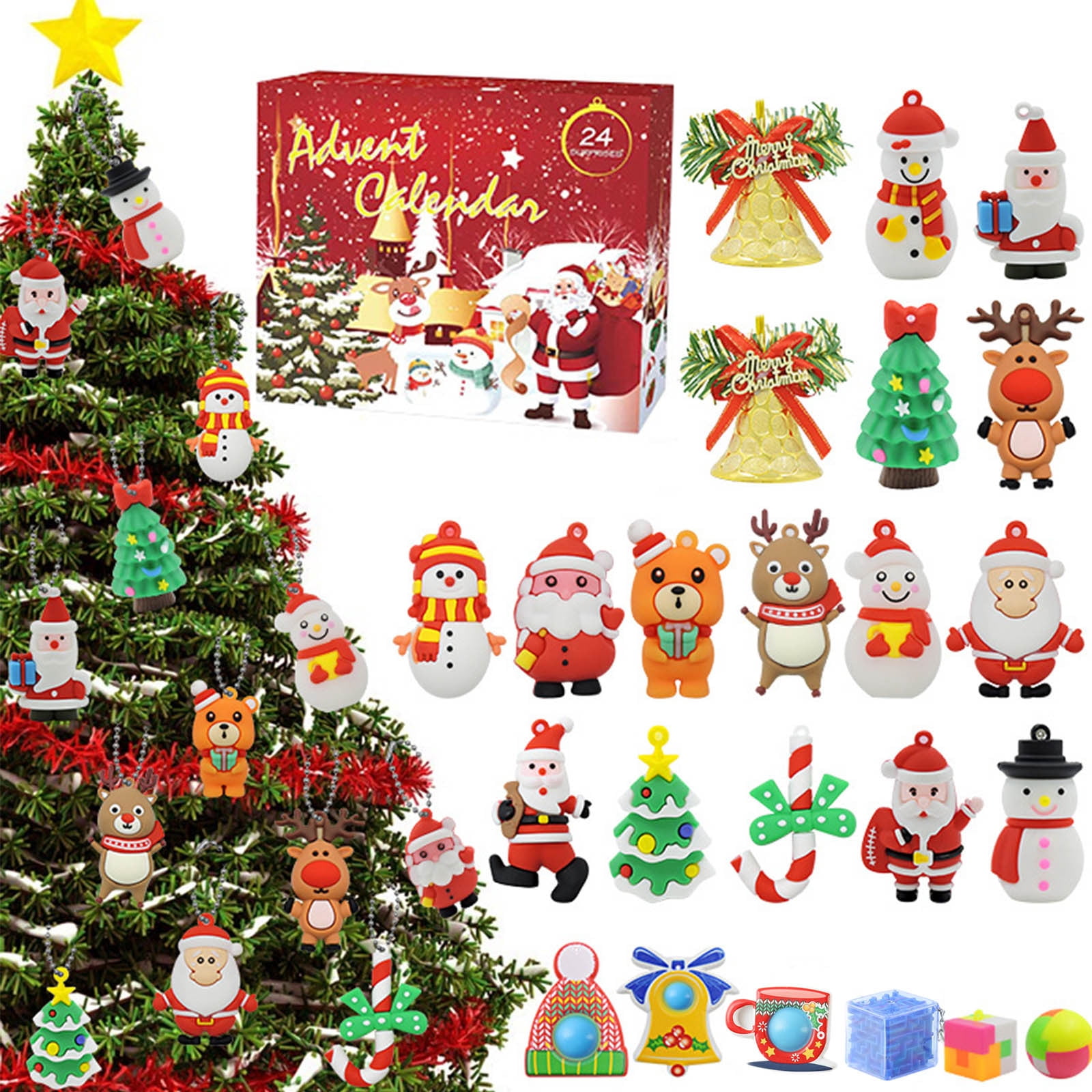 up-to-50-off-clearance-christmas-countdown-advent-calendar-24-pieces-mini-christmas-decorations-small-christmas-tree-decorations-keychains-advent-calendar-for-kids-walmart-com