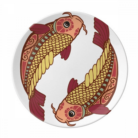 

Pisces Constellation Zodiac Symbol Plate Decorative Porcelain Salver Tableware Dinner Dish