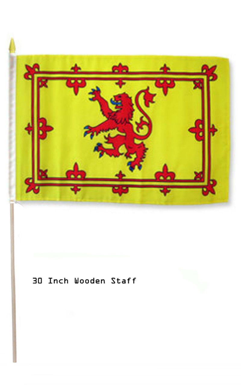 12x18 12"x18" Scotland Stick Flag wood Staff 