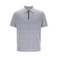 thumbnail image 5 of Jacquard Polo Shirts for Mens Summer Lapel Tee Shirts Short Sleeve Tops Athletic Stretch Quick Dry Training Shirts Lounge Breathable Blouses Hiking Outdoor Track Tee Shirts, 5 of 6