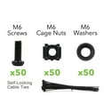 thumbnail image 2 of M6 x 16mm Rack Mount Cage Nuts, Screws and Washers for Rack Mount Server Cabinet, Rack Mount Server Shelves, Routers, 50 PACK Rack Mount Screws and Square Insert Nuts, Self-Locking Cable Ties for Free, 2 of 8