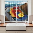 thumbnail image 2 of Ambesonne Race Car Kitchen Curtains, Boys in Go Kart on Road, 55"x36", Multicolor, 2 of 3