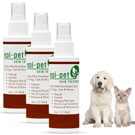 Spray para la piel de perros Epi-Pet 118 ml, pack de 3, cedro