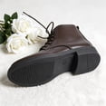 thumbnail image 3 of Puntoco Women's Chelsea Dress Boots Square Toe Ankle Boots for Women Lace Up Business Work Shoes Brown 9.5, 3 of 8