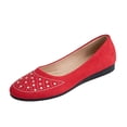 thumbnail image 2 of HTHLVMD Comfortable Slip-On Shoes, Casual Walking Flats for Women, Slip-On Dressy Flats, Rhinestone Ballet Flats for Women, Womens Faux Suede Rhinestone Ballerina Ballet Flats Shoes, Red 7, 2 of 6
