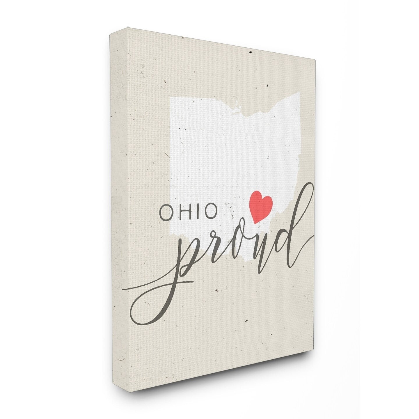 Stupell Ohio Proud with Heart Stretched Canvas Wall Art 30 x 40