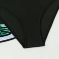 thumbnail image 7 of Girls' 3 Piece Bikini Set Spaghetti Strap Criss Cross Halter Trunks Print Shorts Stretchy Modest Bathing Suit (3-4 Years, Black), 7 of 7