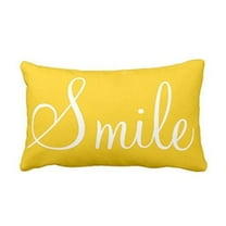 Smile Sunshine Pillow Case Cotton Linen Smile Sunshine Yellow Rectangle Cushion Cover Standard Pillowcase for Men Women Home Decorative Sofa Armchair Bedroom Livingroom 12 x 22 inch